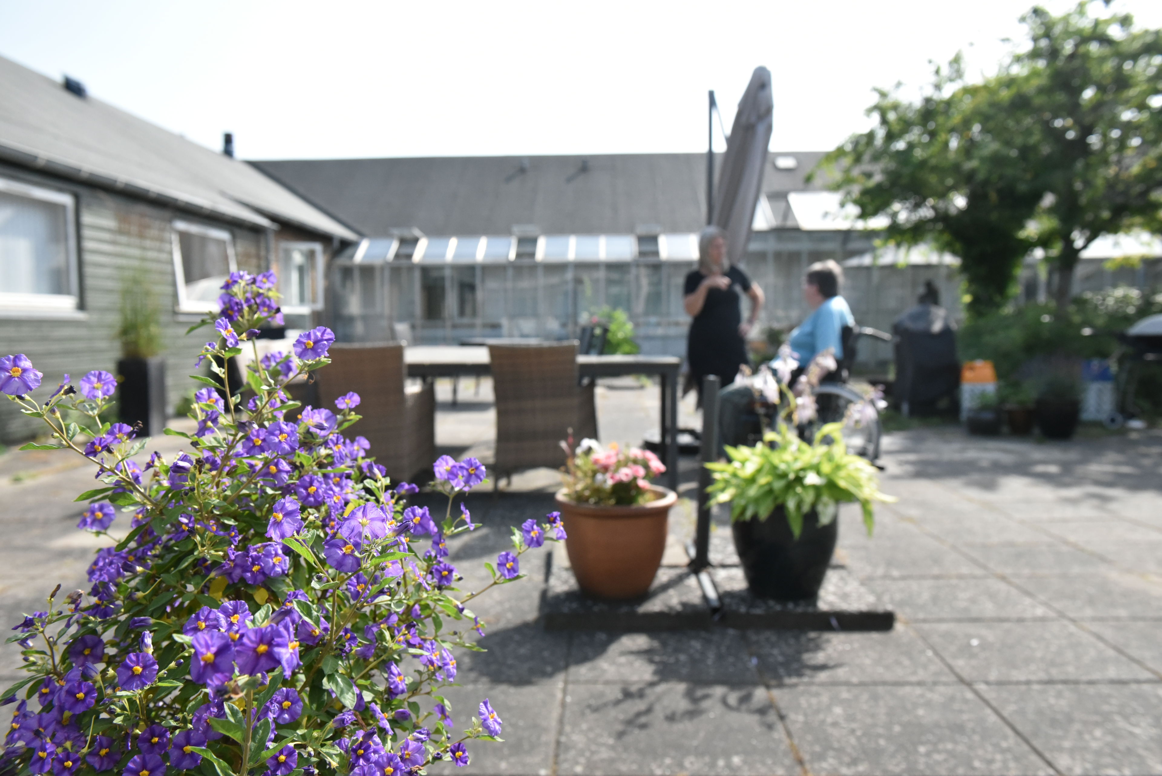 Terrasse hos Dronningborg Plejecenter